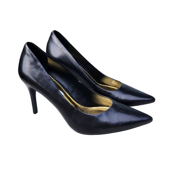 Lauren Ralph Lauren Alani Black Leather Stiletto Heels 9.5 - Picture 2 of 13